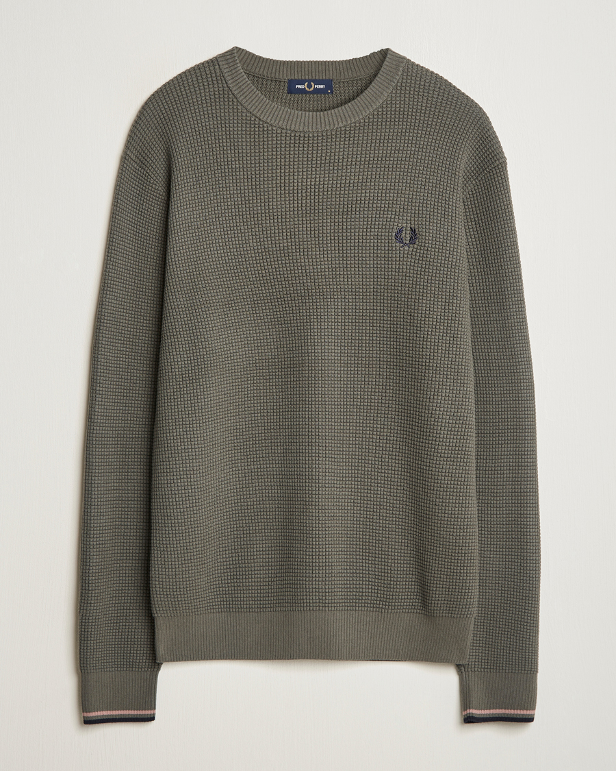 Herre | Trøjer | Fred Perry | Waffle Stitch Jumper Field Green