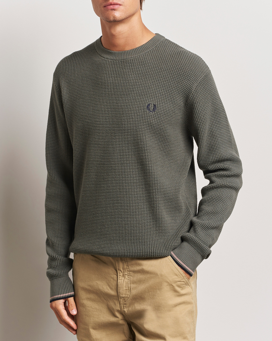 Herre | Trøjer | Fred Perry | Waffle Stitch Jumper Field Green