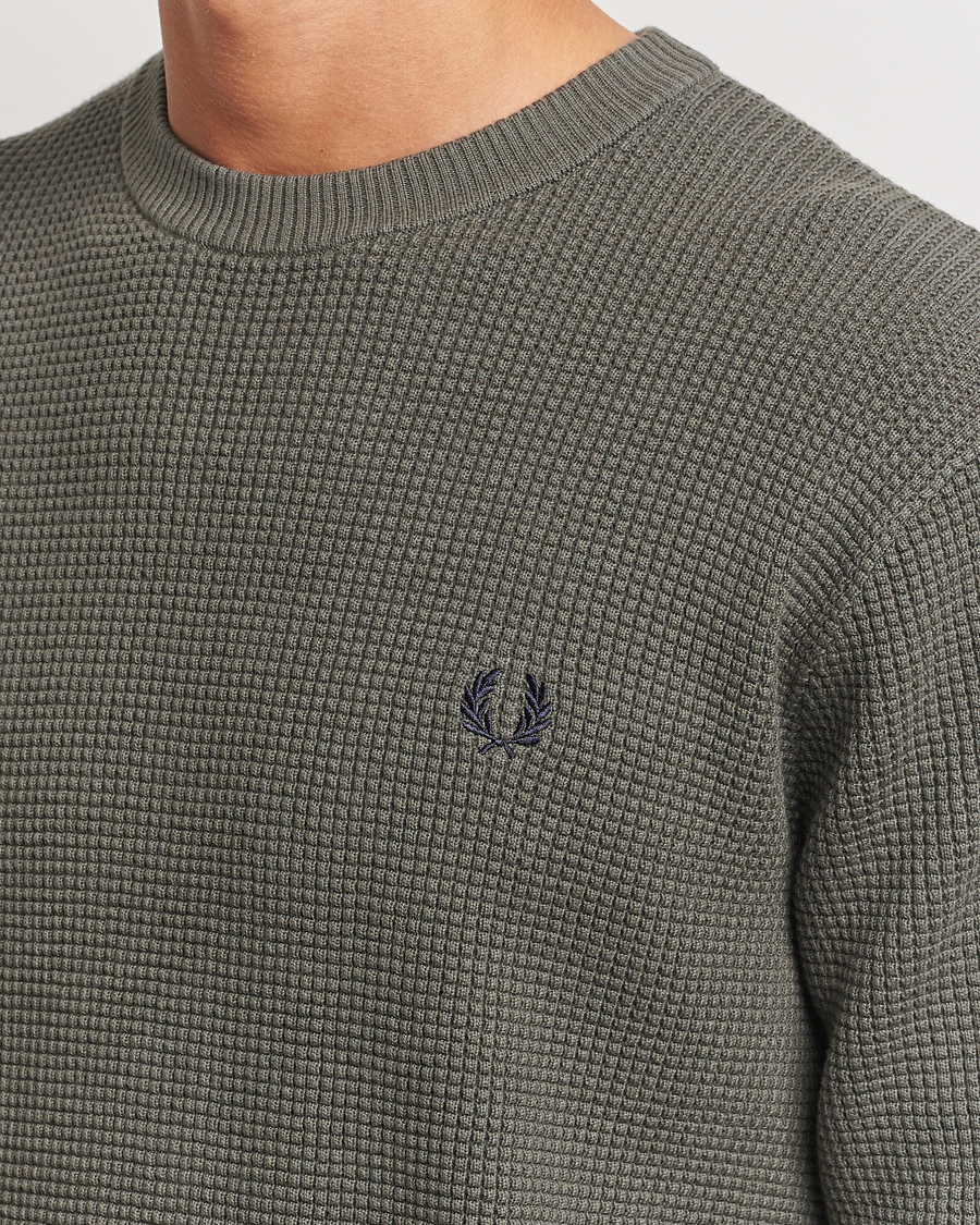 Herre | Trøjer | Fred Perry | Waffle Stitch Jumper Field Green