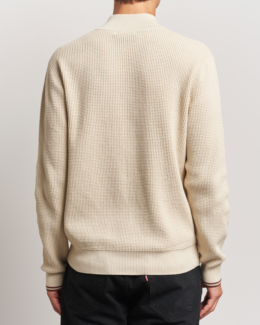 Herre | Trøjer | Fred Perry | Waffle Stitch Half Zip Oatmeal