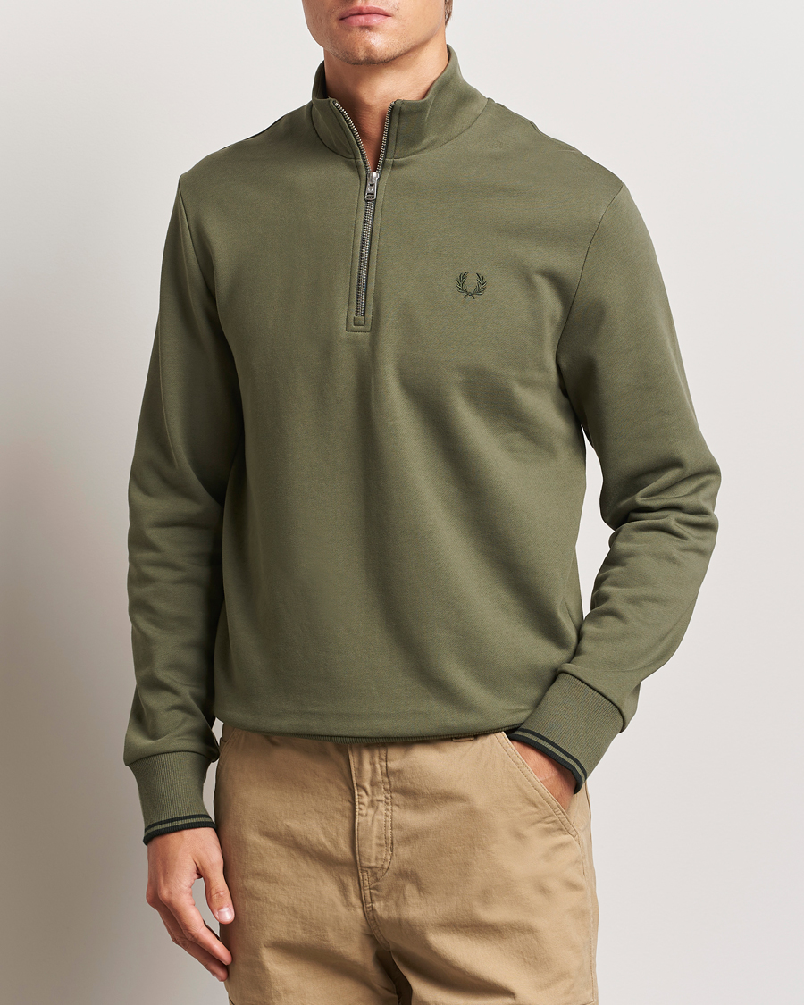 Herre | Trøjer | Fred Perry | Half Zip Sweatshirt Laurel Green