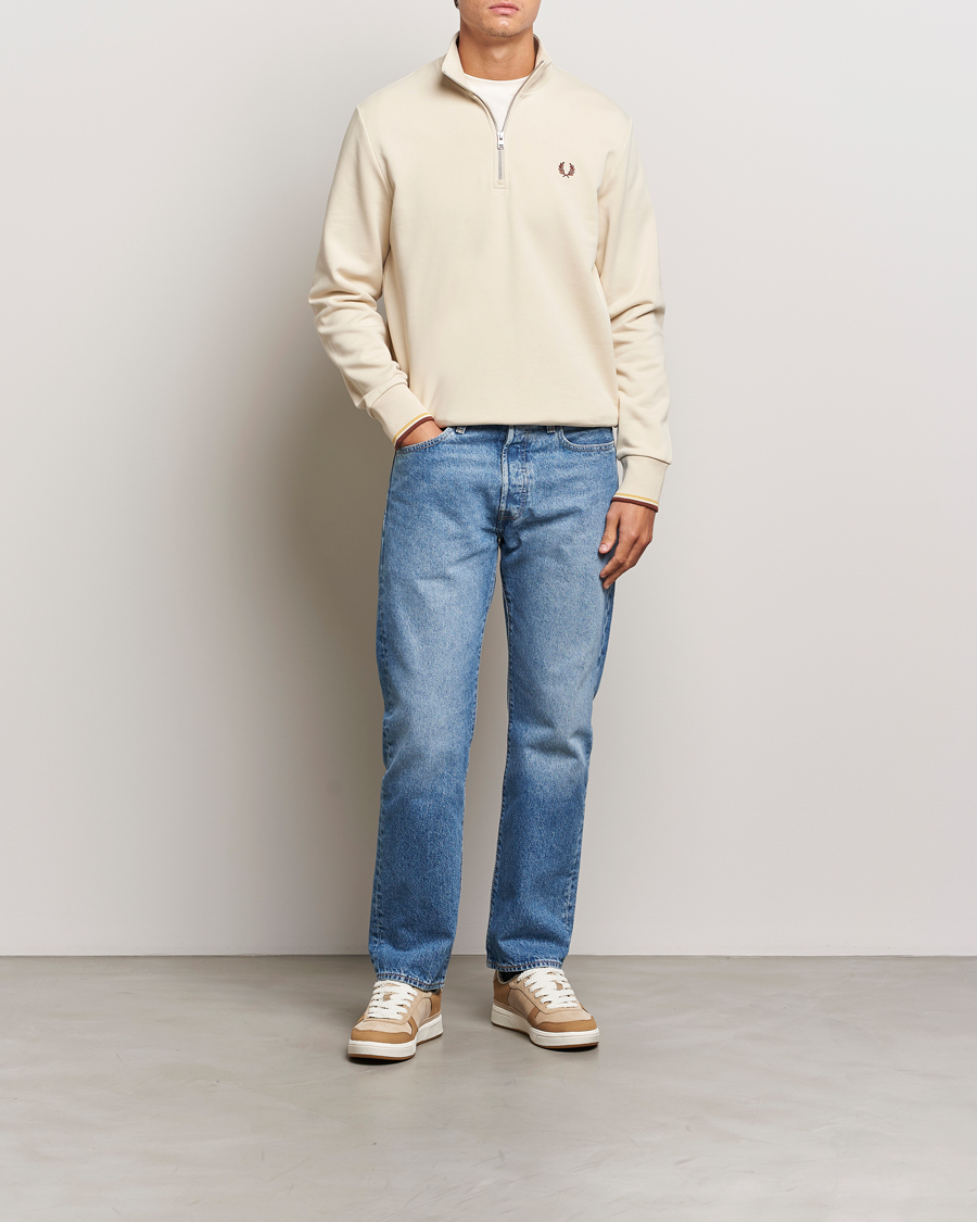 Herre | Trøjer | Fred Perry | Half Zip Sweatshirt Oatmeal