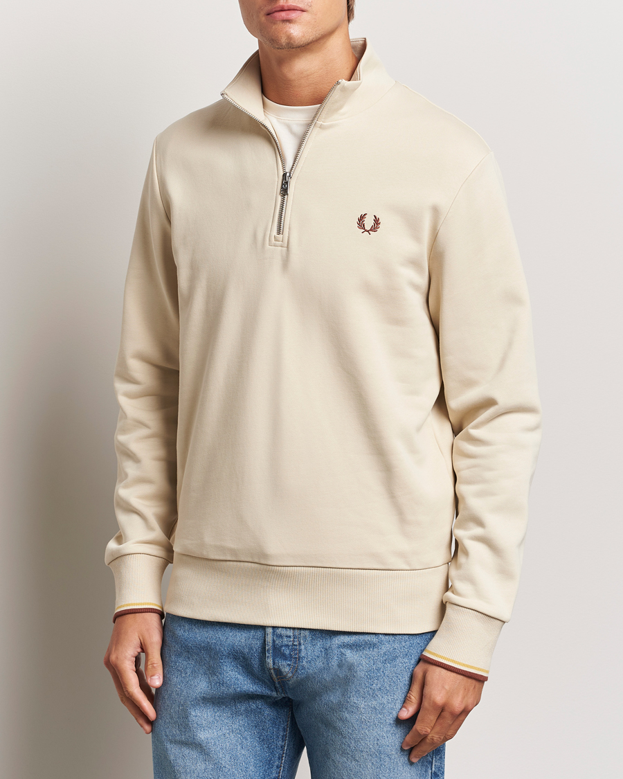 Herre | Trøjer | Fred Perry | Half Zip Sweatshirt Oatmeal