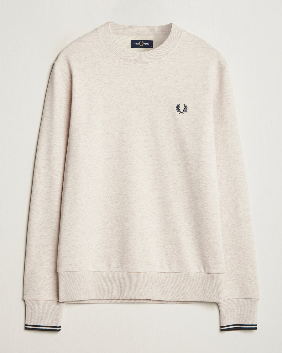Herre | Trøjer | Fred Perry | Crew Neck Sweatshirt Oatmeal Melange