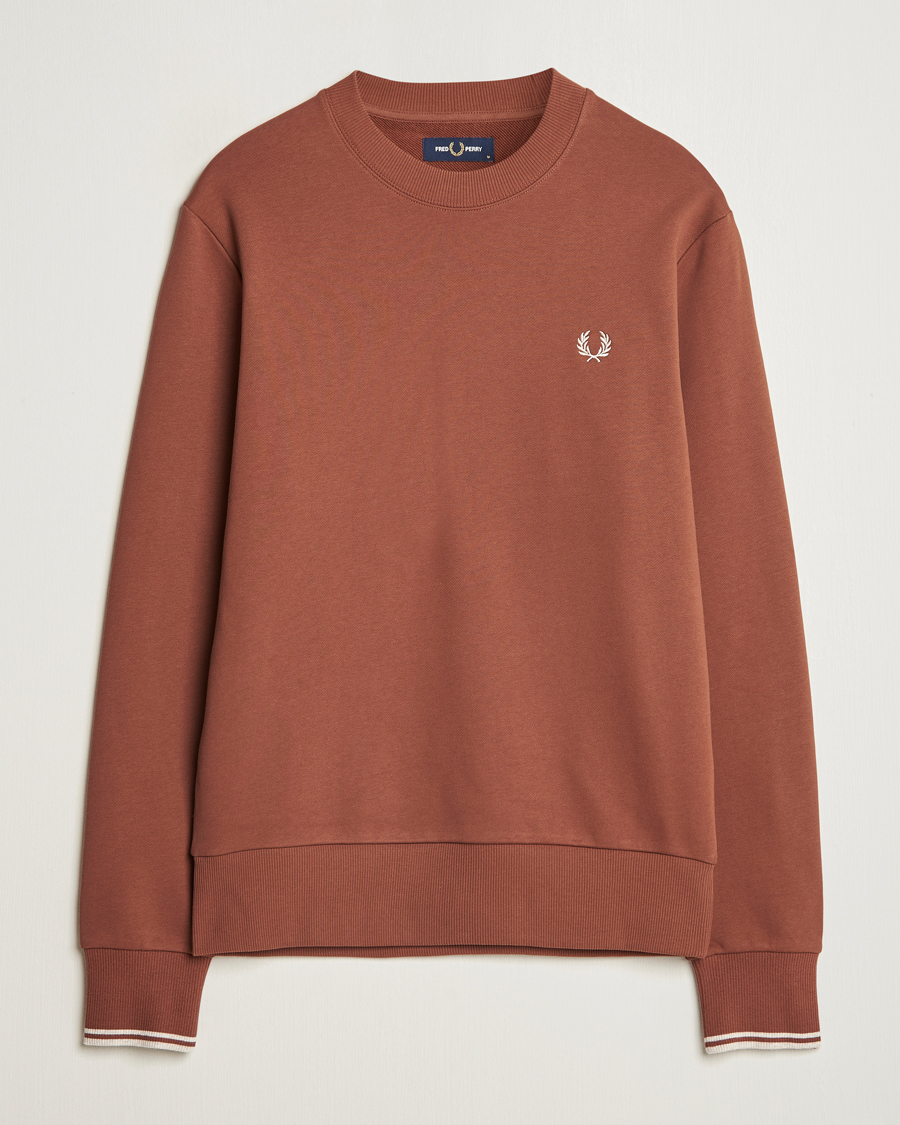 Herre | Trøjer | Fred Perry | Crew Neck Sweatshirt Whiskey Brown