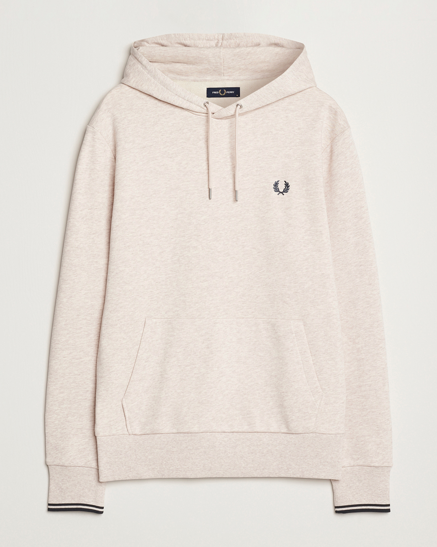 Herre | Trøjer | Fred Perry | Tipped Hoodie Oatmeal Melange