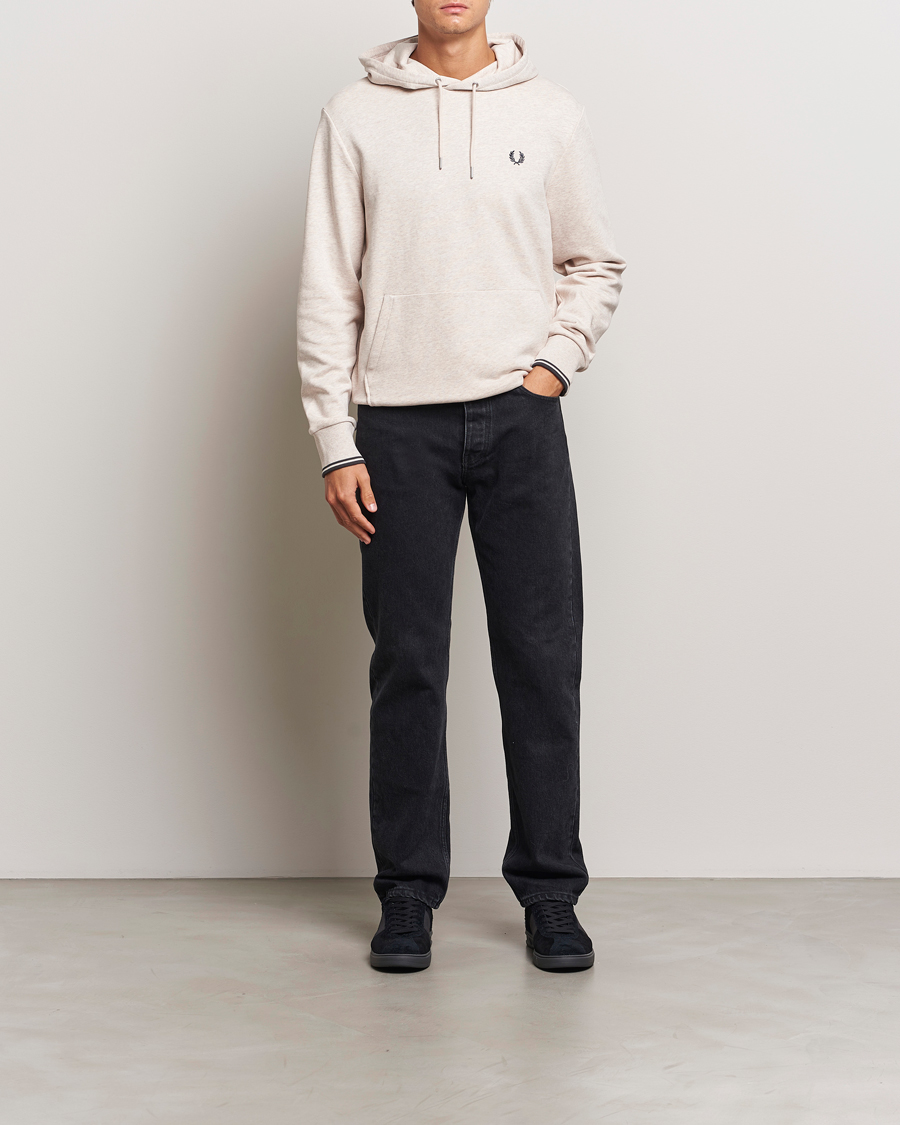 Herre | Trøjer | Fred Perry | Tipped Hoodie Oatmeal Melange