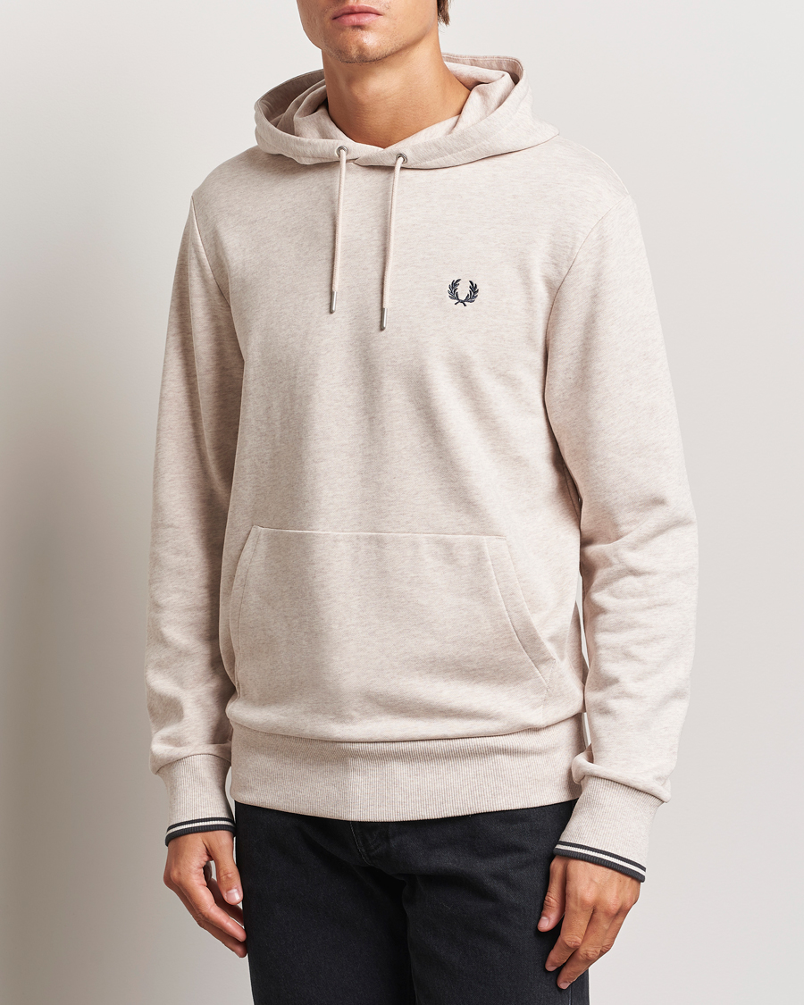 Herre | Trøjer | Fred Perry | Tipped Hoodie Oatmeal Melange