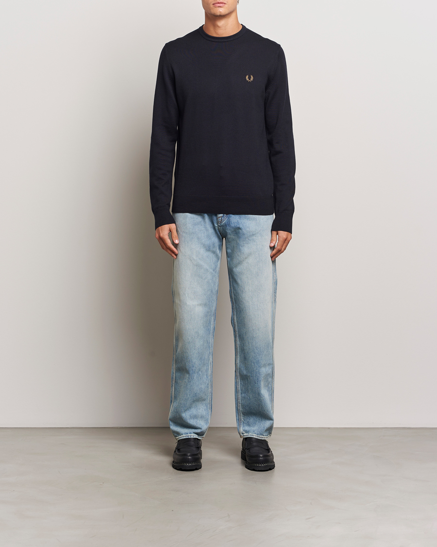 Herre | Trøjer | Fred Perry | Classic Crew Neck Jumper Navy