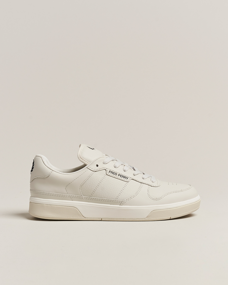 Herre | Fred Perry B300 Textured Leather Sneaker White | Fred Perry | B300 Textured Leather Sneaker White