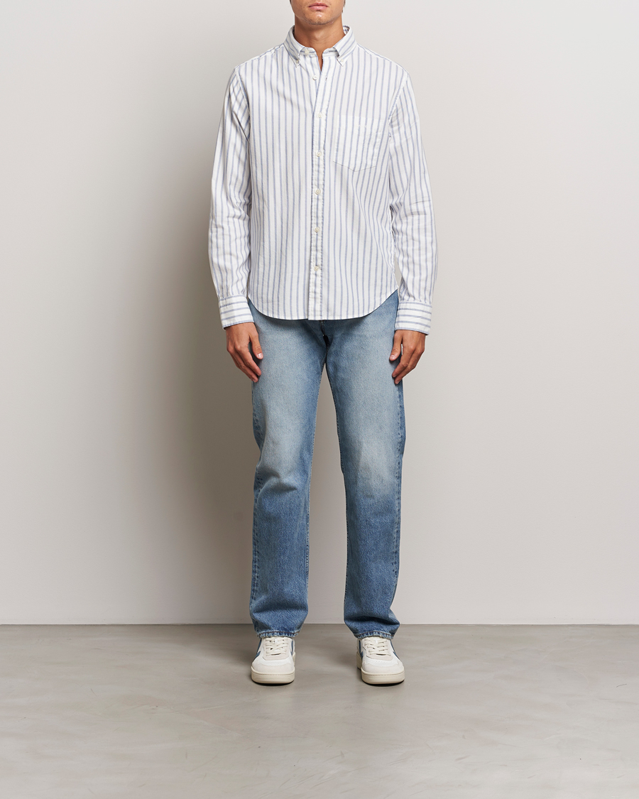 Herre | Skjorter | GANT | Archive Oxford Stripe Shirt Egg Shell