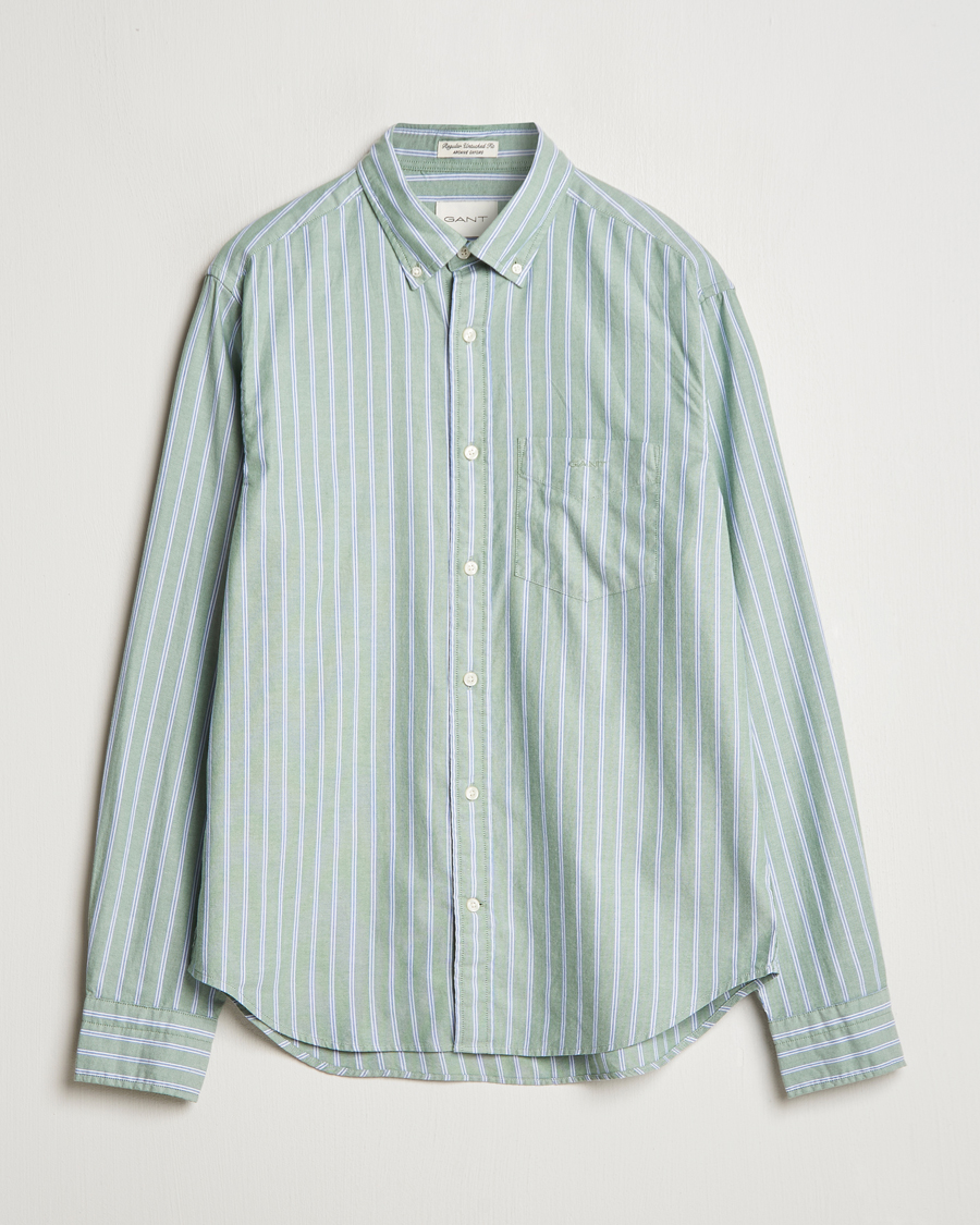 Herre | Skjorter | GANT | Archive Oxford Stripe Shirt Dry Forest