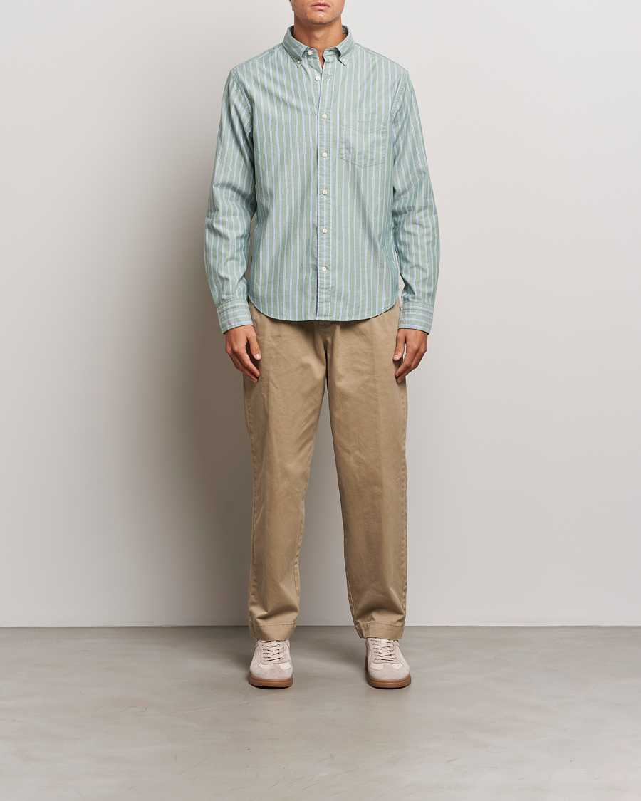 Herre | Skjorter | GANT | Archive Oxford Stripe Shirt Dry Forest
