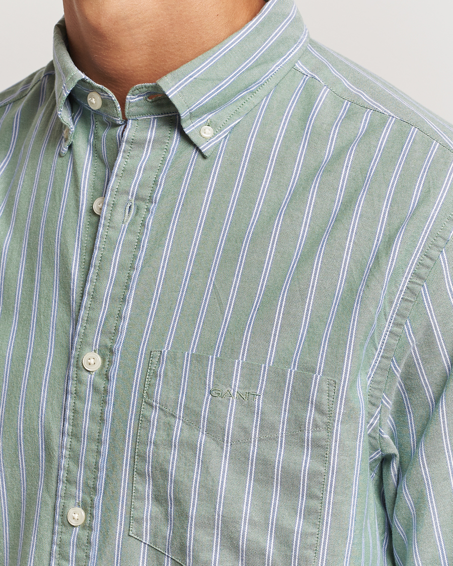 Herre | Skjorter | GANT | Archive Oxford Stripe Shirt Dry Forest