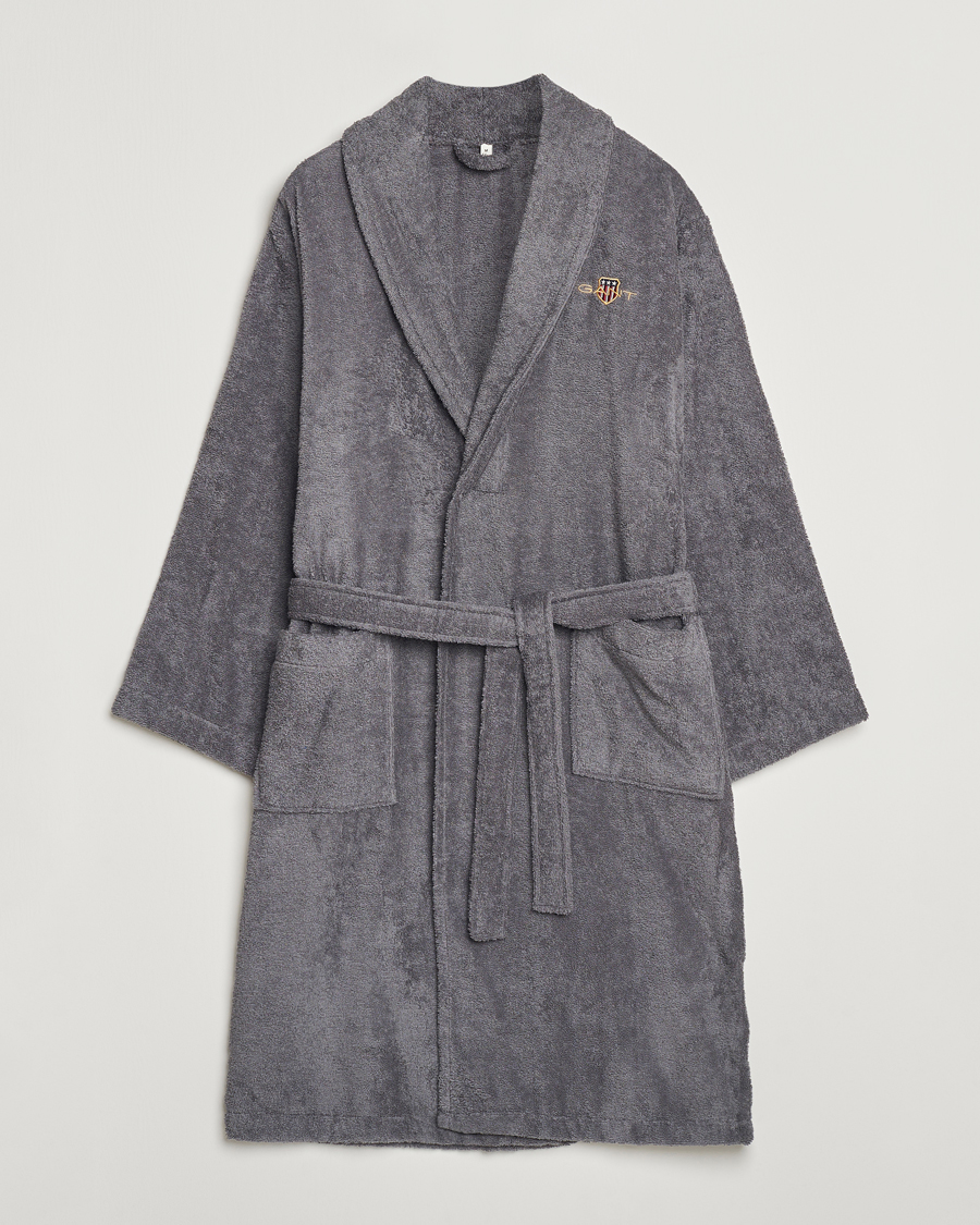 Herre | GANT Archive Shield Terry Robe Anchor Grey | Gant | Archive Shield Terry Robe Anchor Grey
