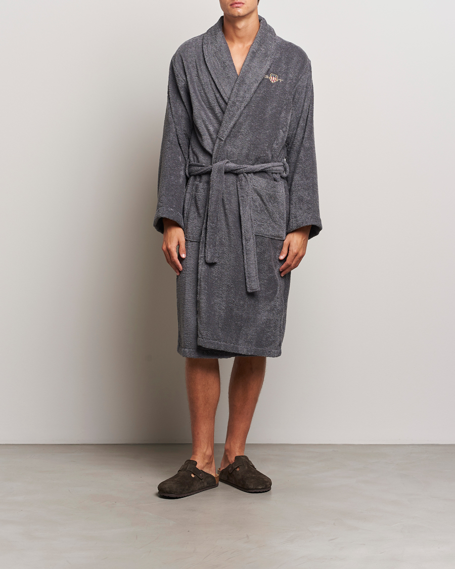 Herre | GANT Archive Shield Terry Robe Anchor Grey | Gant | Archive Shield Terry Robe Anchor Grey