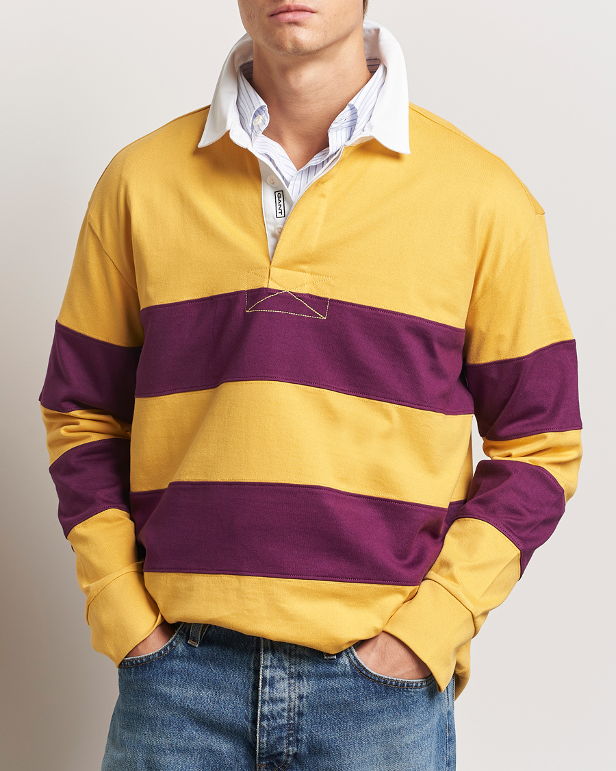 Herre | Trøjer | GANT | Block Stripe Heavy Rugger Faded Sunset