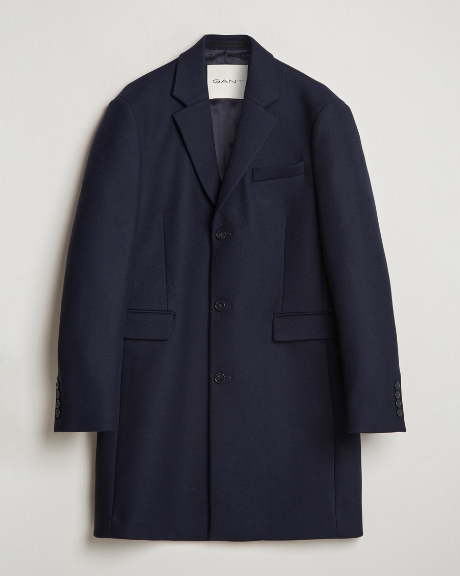 Herre | Jakker | GANT | Classic Wool Coat Night Blue
