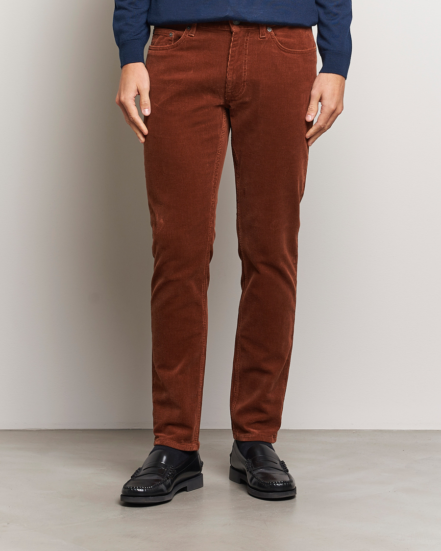 Herre | Bukser | Gant | Cord 5-Pocket Jeans Chocolate Brown