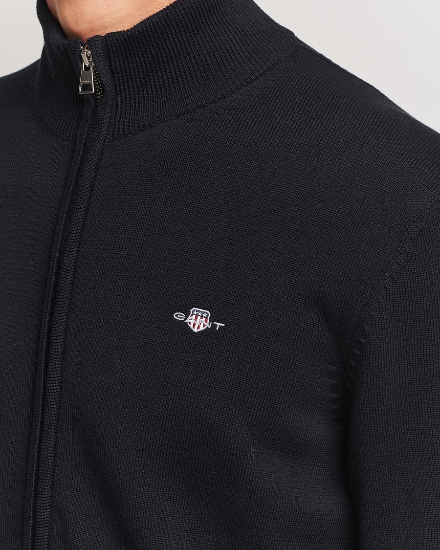 Herre | Trøjer | GANT | Cotton Full Zip Cardigan Black