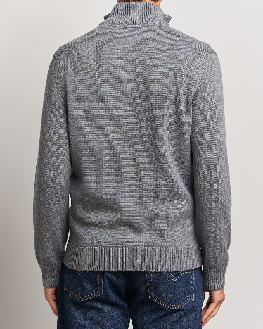 Herre | Trøjer | GANT | Casual Cotton Half Zip Dark Grey Melange
