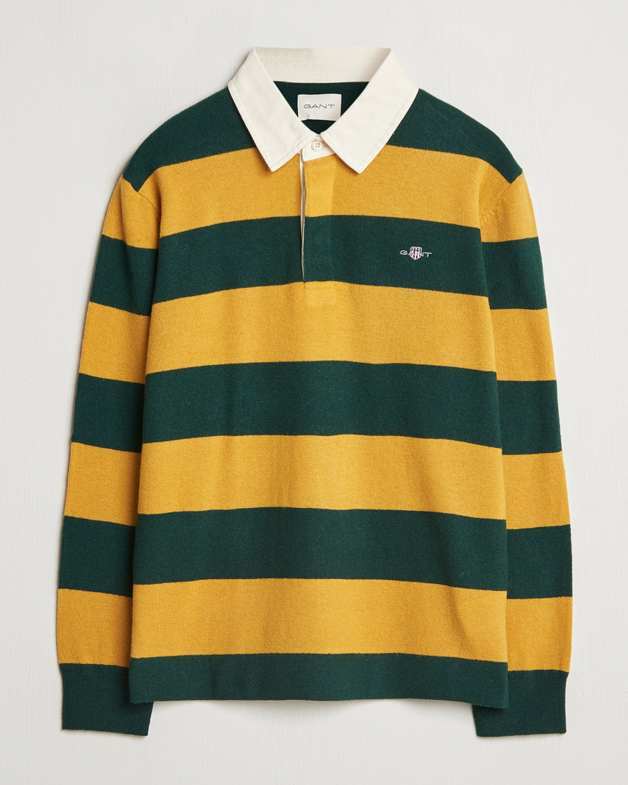 Herre | Trøjer | GANT | Extra Fine Lambswool Striped Rugger Tartan Green