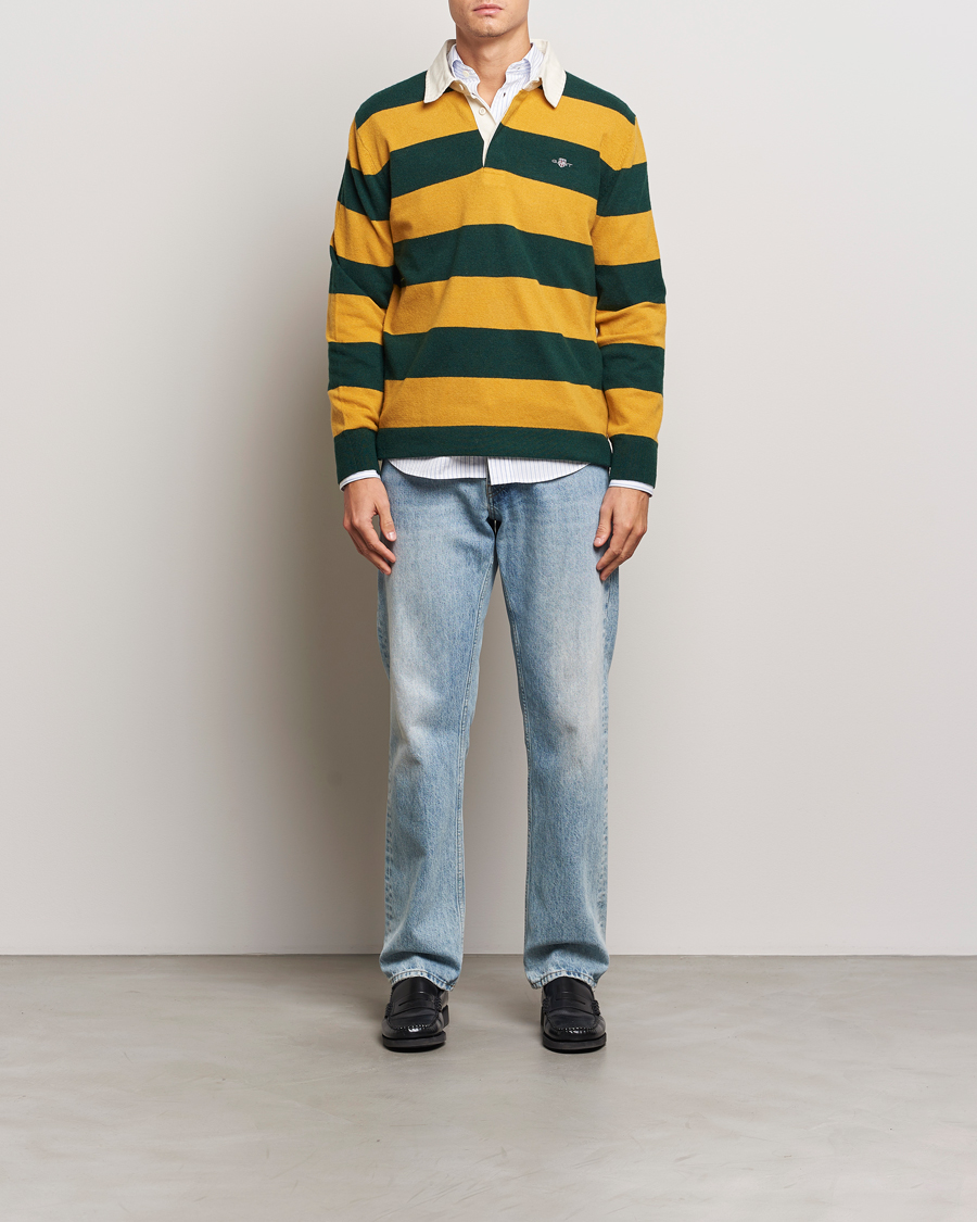 Herre | Trøjer | GANT | Extra Fine Lambswool Striped Rugger Tartan Green