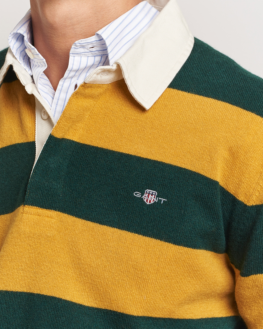 Herre | Trøjer | GANT | Extra Fine Lambswool Striped Rugger Tartan Green