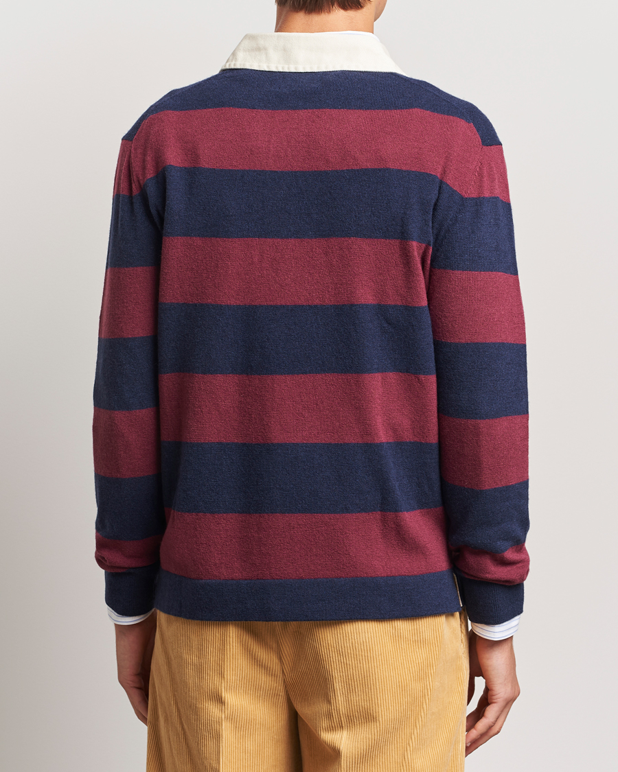 Herre | Trøjer | GANT | Extra Fine Lambswool Striped Rugger Marine