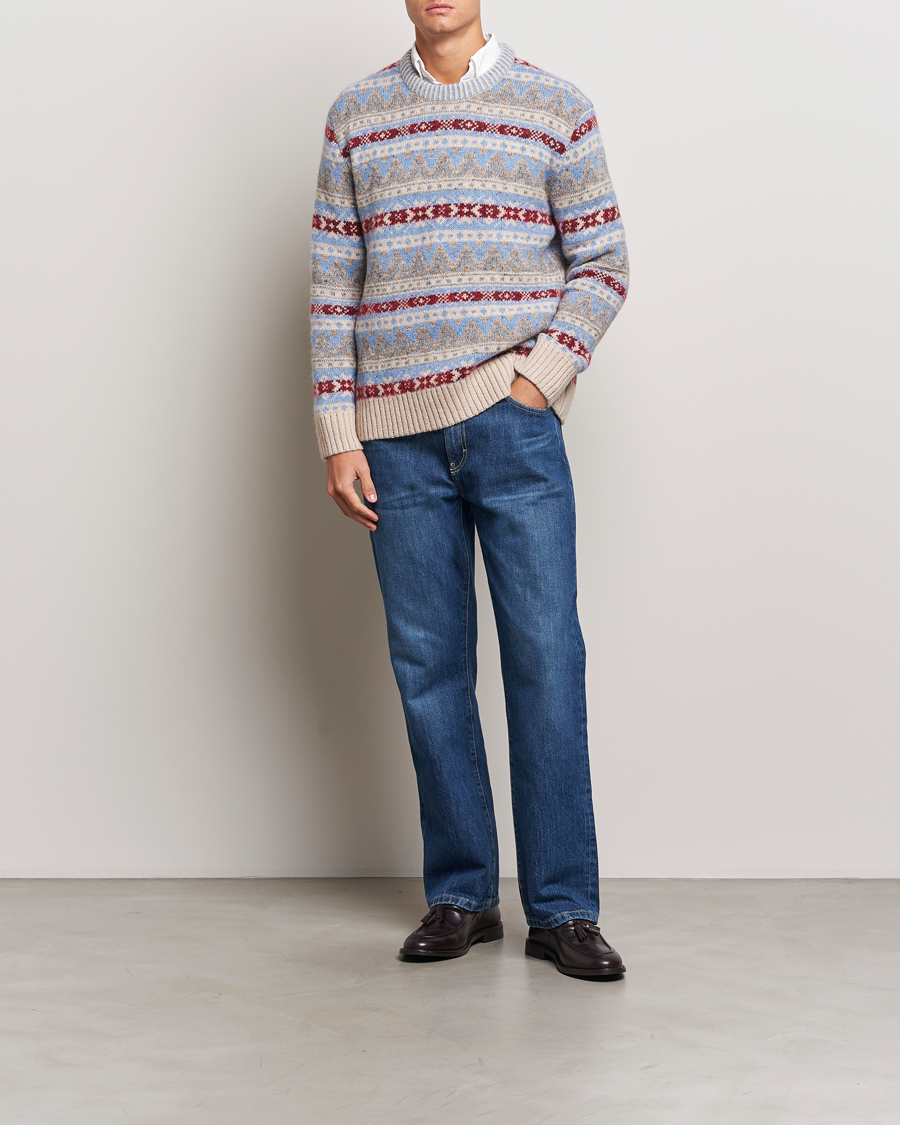 Herre | Trøjer | GANT | Fair Isle Crew Neck Clear Sky