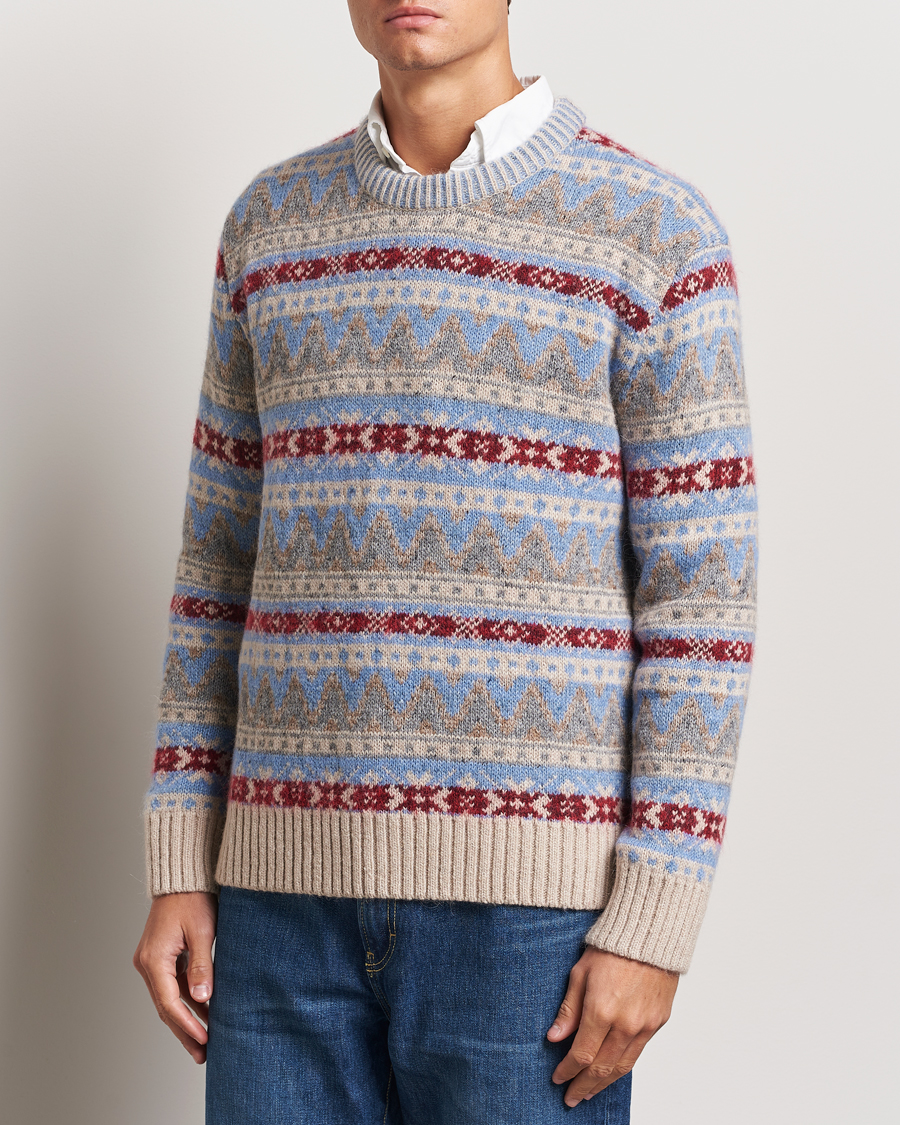 Herre | Trøjer | GANT | Fair Isle Crew Neck Clear Sky