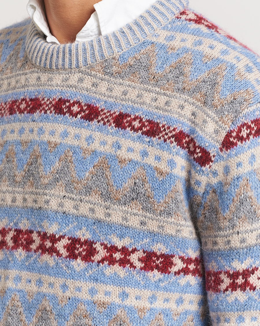 Herre | Trøjer | GANT | Fair Isle Crew Neck Clear Sky