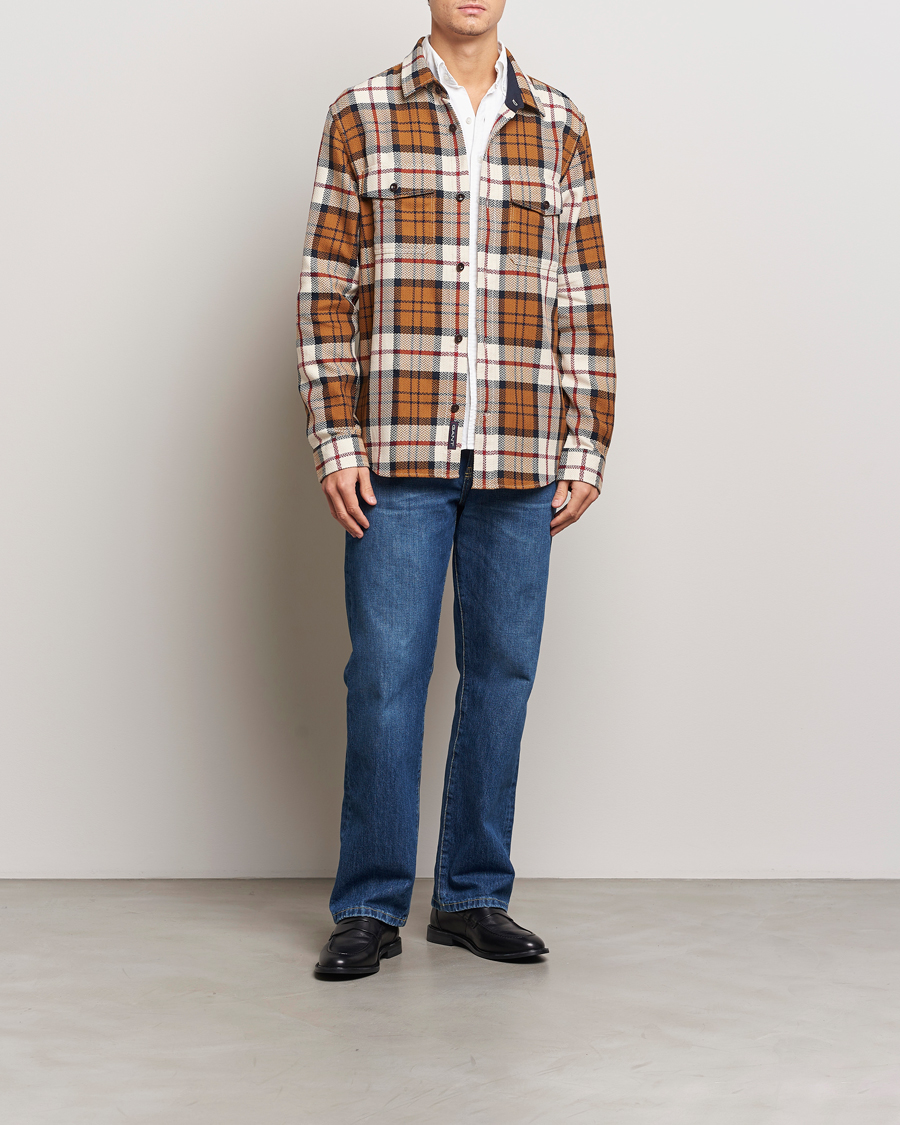 Herre | Skjorter | GANT | Herringbone Checked Overshirt Warm Earth