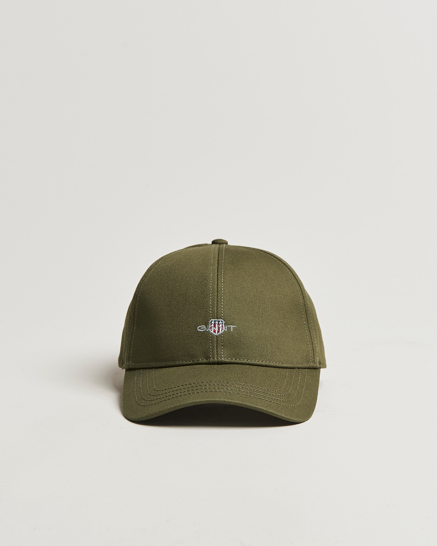 Herre | GANT High Cotton Twill Cap Juniper Green | GANT | High Cotton Twill Cap Juniper Green
