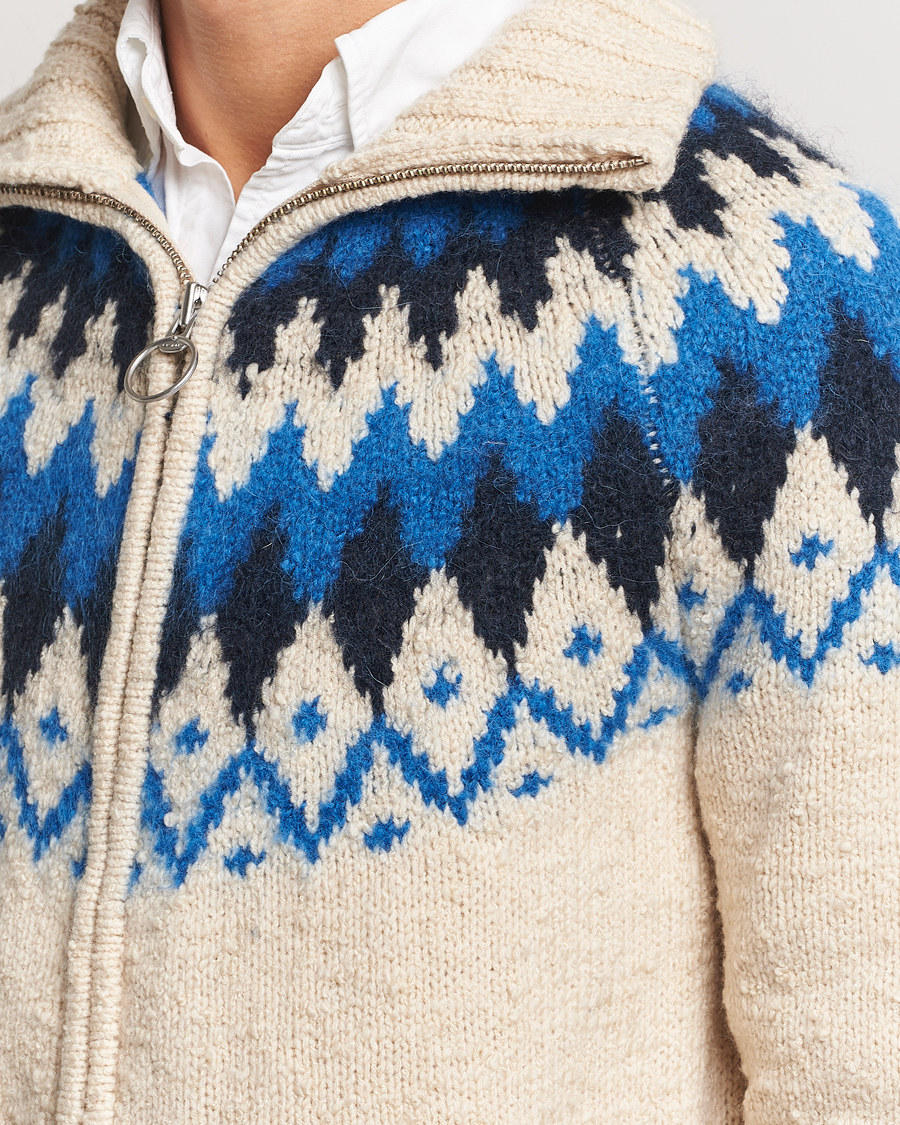 Herre | Trøjer | Gant | Jacquard Zip Cardigan Cream