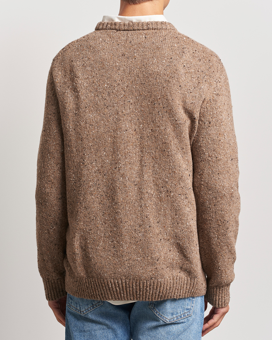 Herre | Trøjer | GANT | Neps Wool Crew Neck Brown Melange