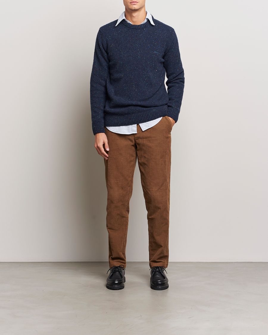 Herre | Trøjer | GANT | Neps Wool Crew Neck Evening Blue