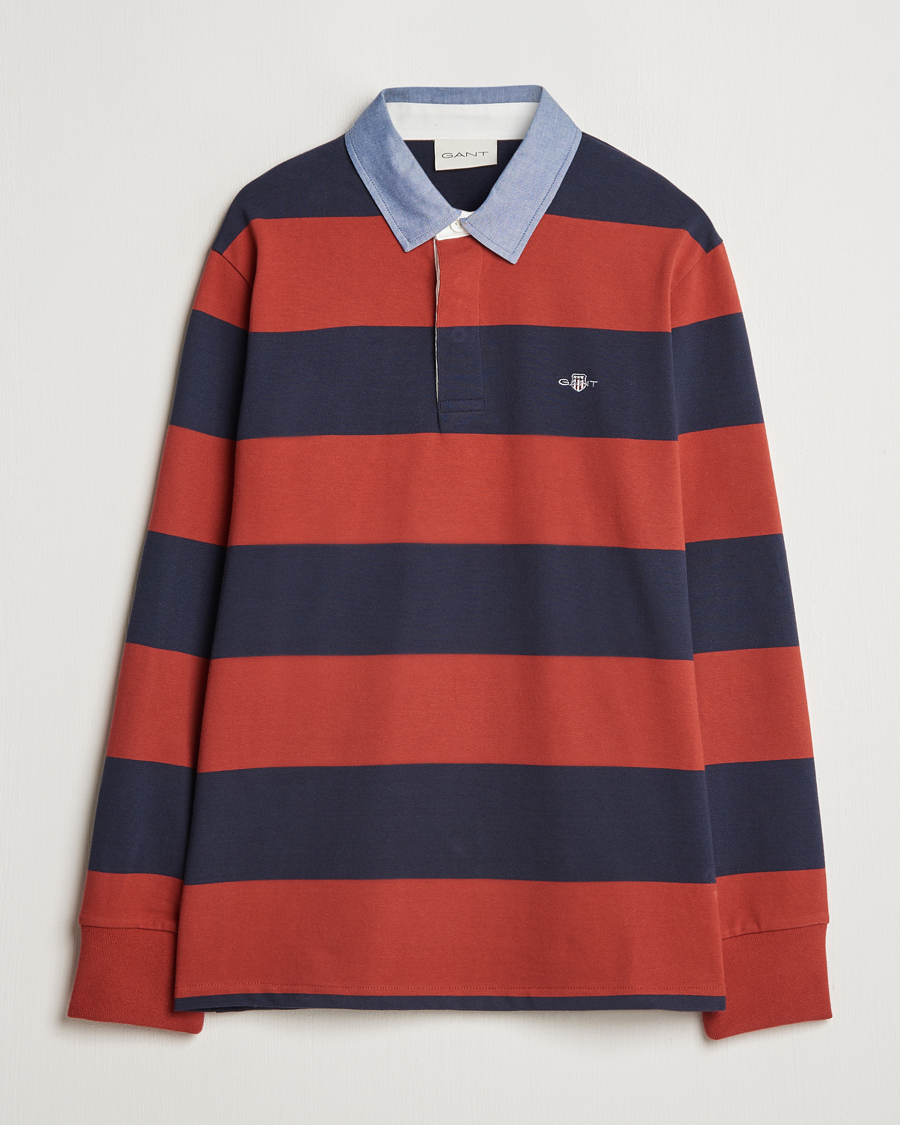 Herre | Trøjer | GANT | Original Barstriped Heavy Rugger Iron Red