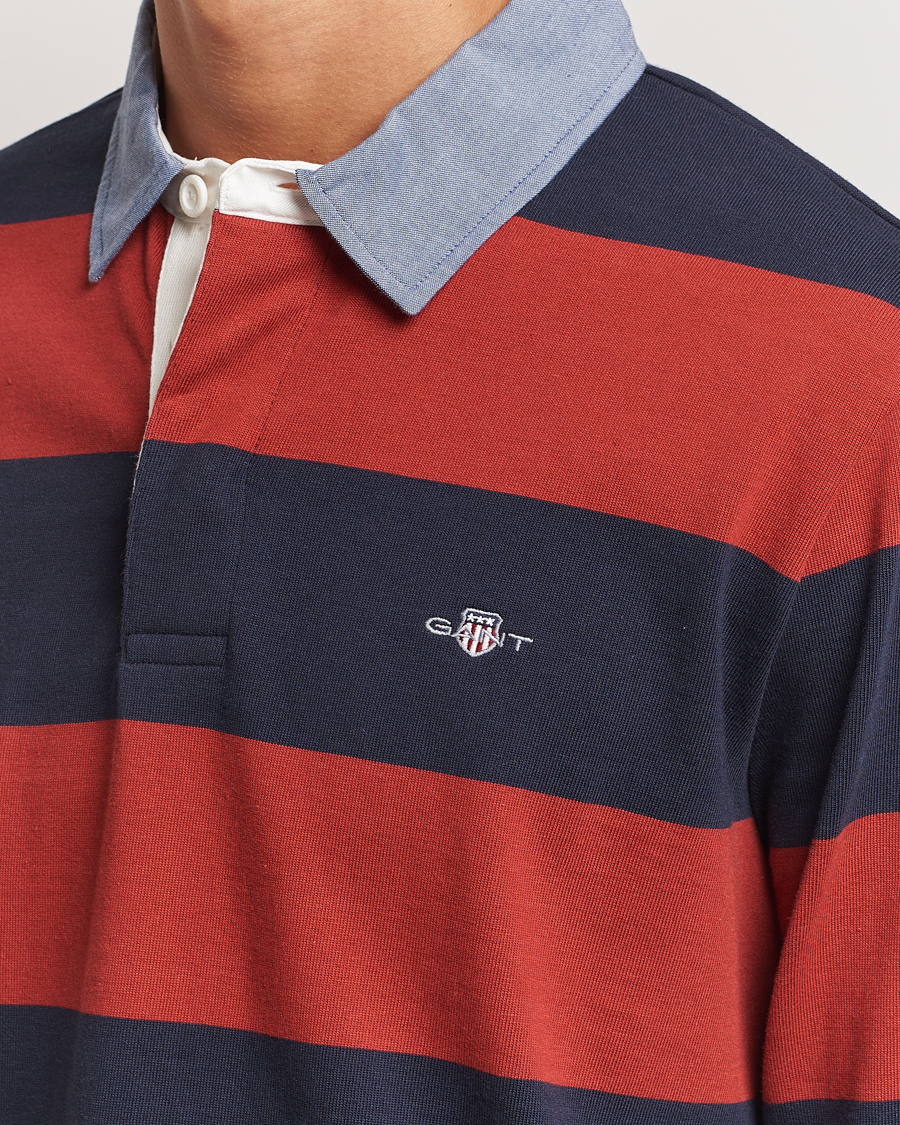 Herre | Trøjer | GANT | Original Barstriped Heavy Rugger Iron Red