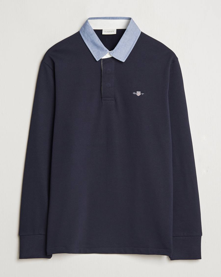 Herre | Trøjer | GANT | Original Solid Heavy Rugger Evening Blue