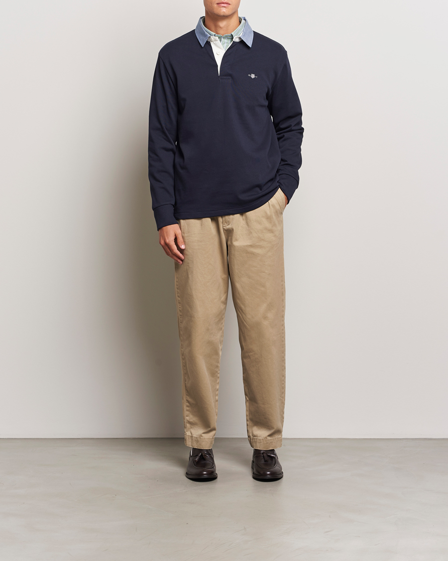 Herre | Trøjer | GANT | Original Solid Heavy Rugger Evening Blue