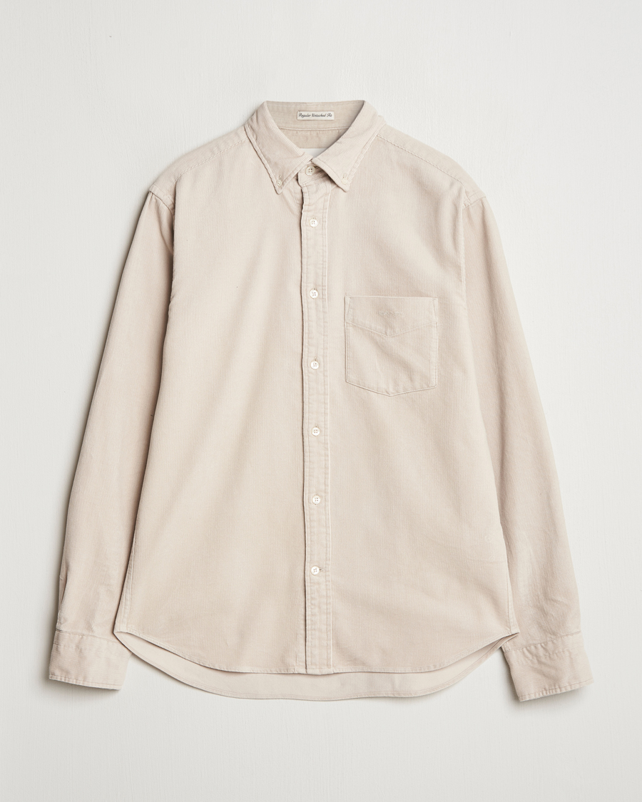 Herre | Skjorter | GANT | Regular Fit Corduroy Shirt Putty