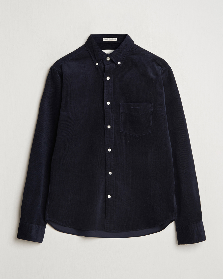 Herre | Skjorter | Gant | Regular Fit Corduroy Shirt Evening Blue