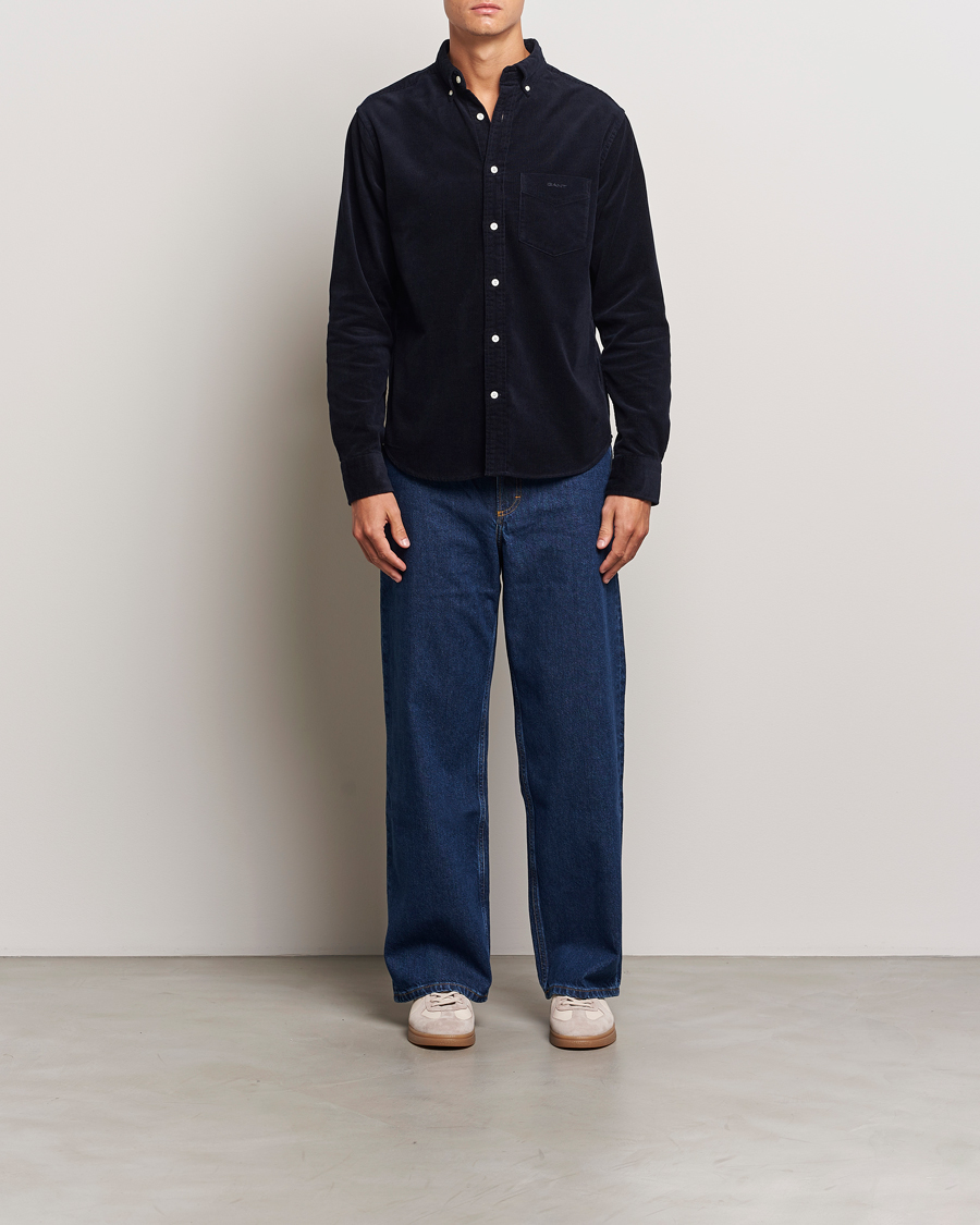 Herre | Skjorter | Gant | Regular Fit Corduroy Shirt Evening Blue