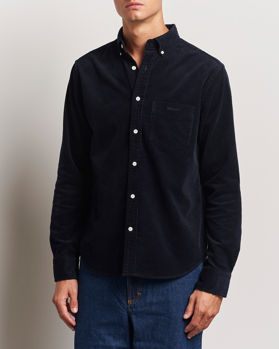 Herre | Skjorter | Gant | Regular Fit Corduroy Shirt Evening Blue