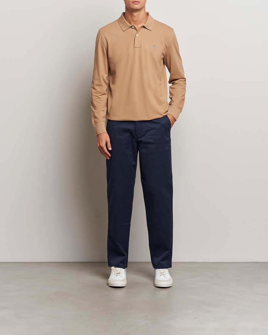 Herre | Trøjer | GANT | Regular Shield Pique Polo Warm Khaki
