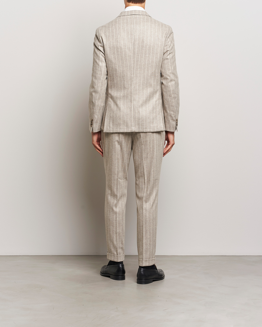 Herre | Jakkesæt | BOSS BLACK | Hanry Wool Pinstriped Suit Light Beige