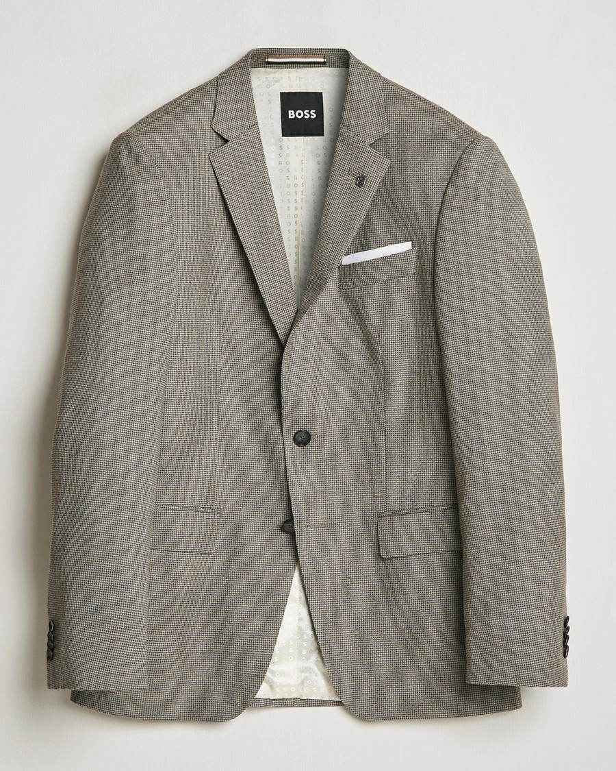 Herre | Blazere & jakker | BOSS BLACK | Hutson Wool Dogtooth Blazer Open White