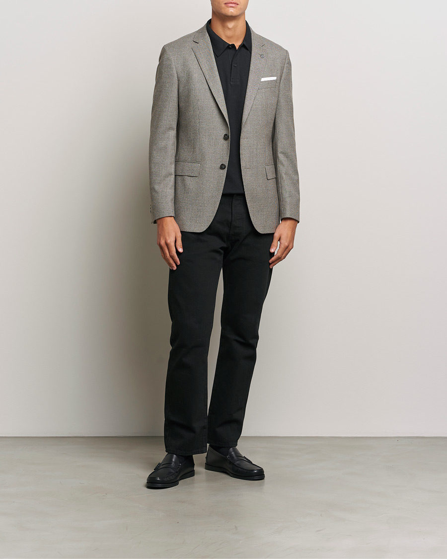 Herre | Blazere & jakker | BOSS BLACK | Hutson Wool Dogtooth Blazer Open White