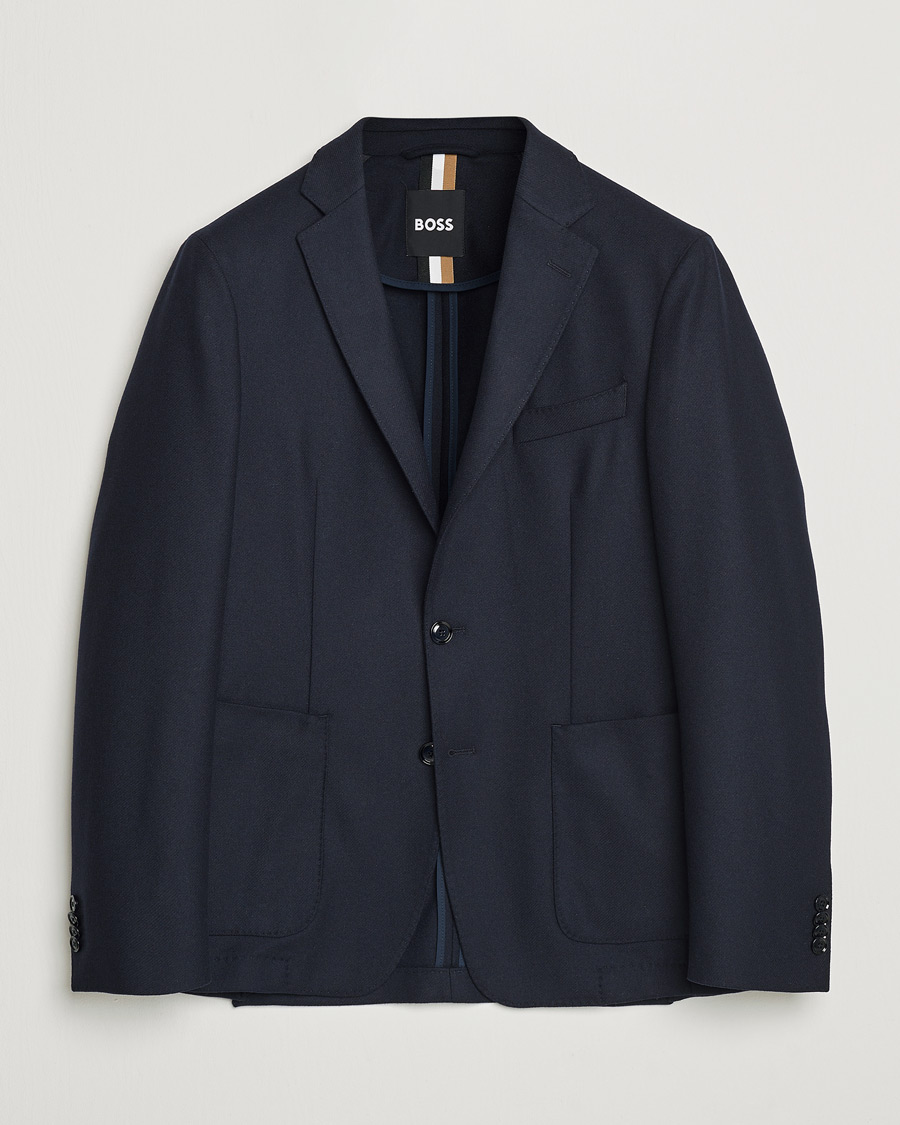 Herre | Blazere & jakker | BOSS BLACK | Hanry Wool Patch Pocket Blazer Dark Blue